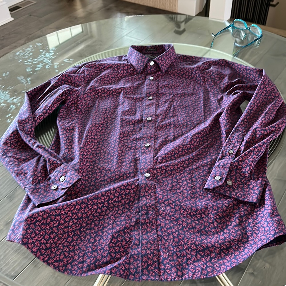 Banana Republic navy floral dress shirt